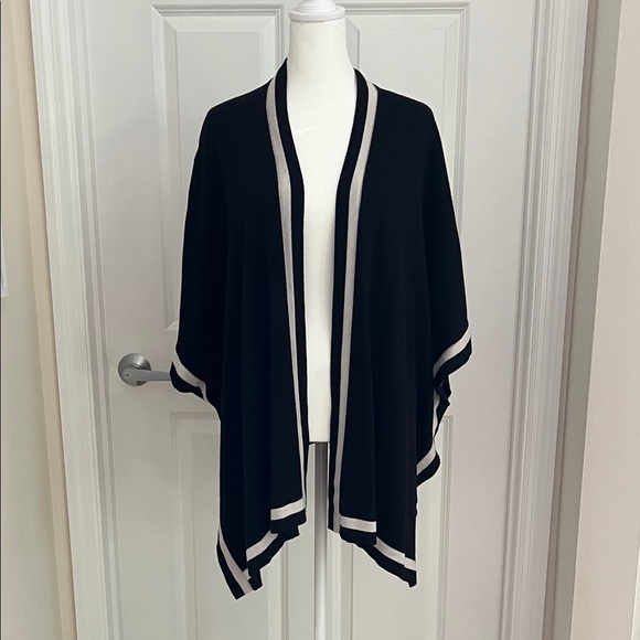 Chico's Sweaters - Chico's Elegant Black and Off-White Shawl